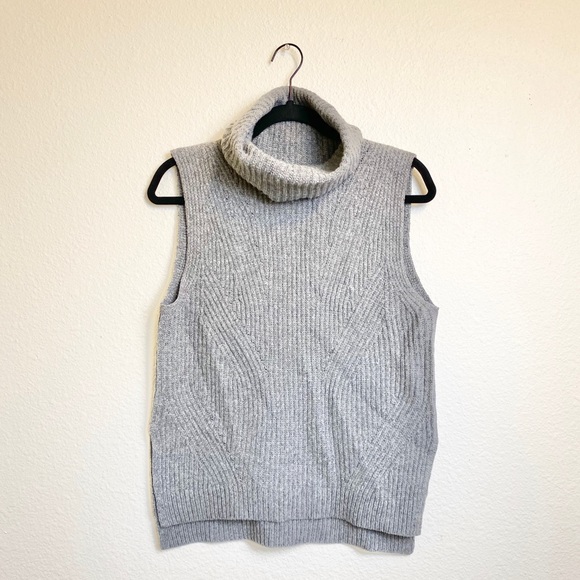 Madewell Gray Turtleneck Sleeveless Sweater - Picture 3 of 5